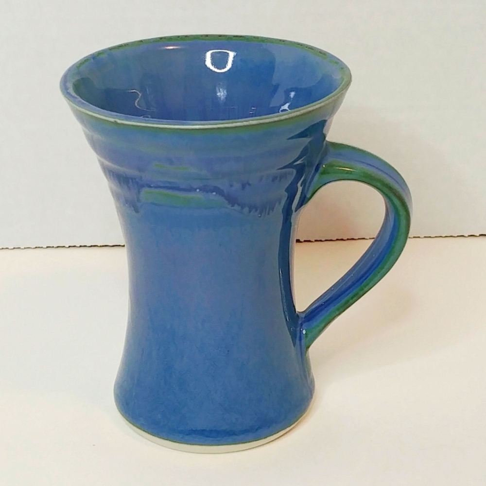 Beautiful Blue Green Skinny Coffee Tea Mug Cup NWOT